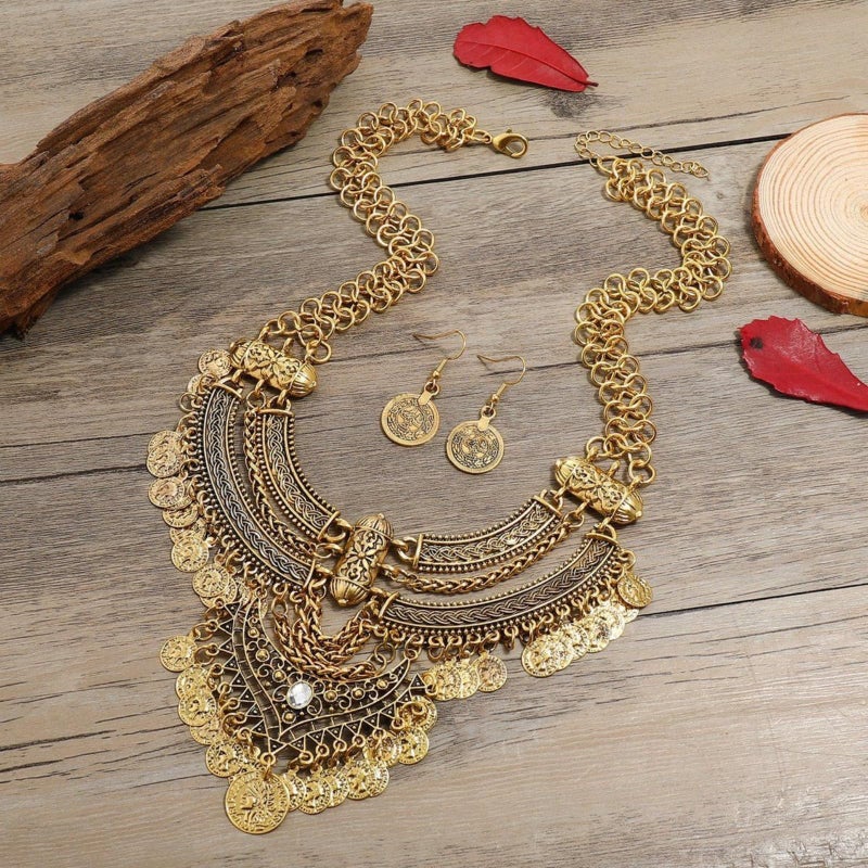 Lyhcside Fashion Bib Bohemian Statement Necklace Punk Ethnic Jewelry for Women - Image 2